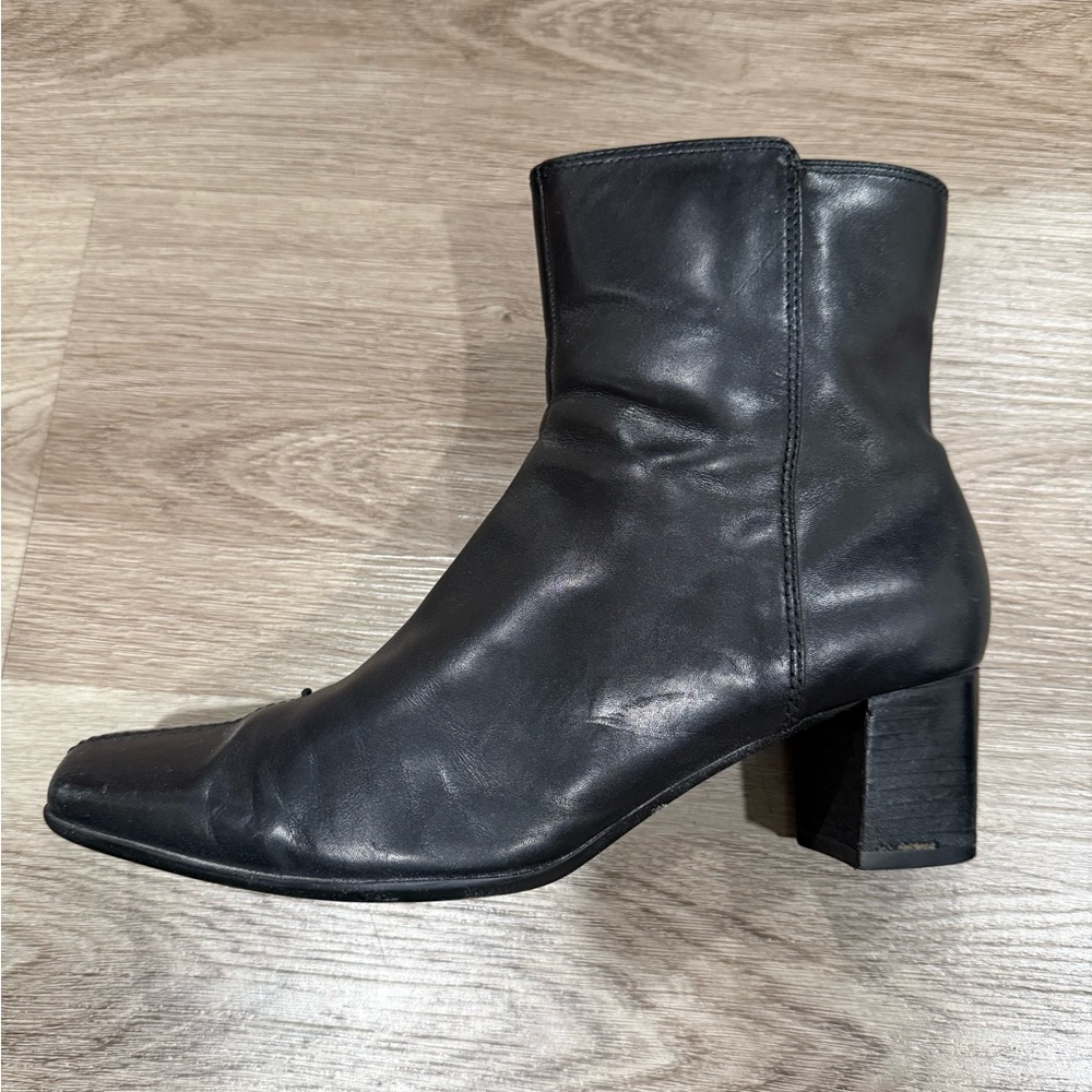 Nine West Black Leather Heeled Boots
